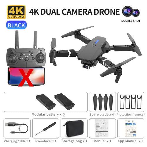 Professional Drone E88 4k wide-angle HD camera WiFi fpv height Hold Foldable RC quadrotor helicopter Camera-free children's toys