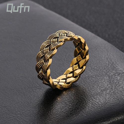 Punk Antique Alloy Braided Twist Ring Simple Style Old Fashioned Fashion Retro Jewelry Charm Jewelry Accessories For Men Women