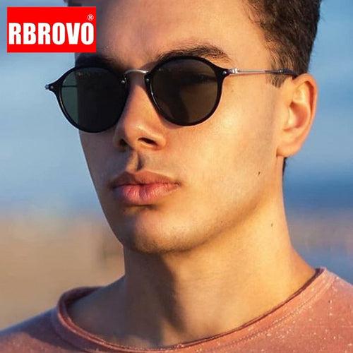 RBROVO Fashion Retro Sunglasses Men Brand Designer Oval Glasses for Men/Women Vintage Men Sunglasses Luxury Mirror Oculos De Sol