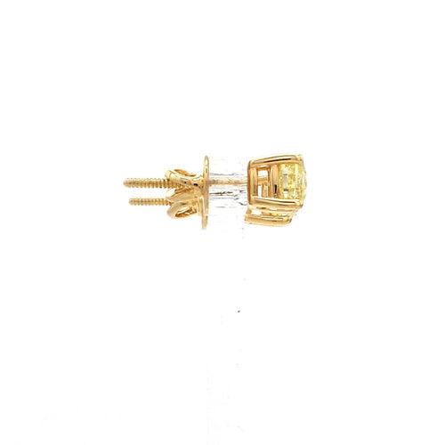 18K Yellow Gold Earrings with Natural Fancy Intense Yellow Diamonds JL AU E 101