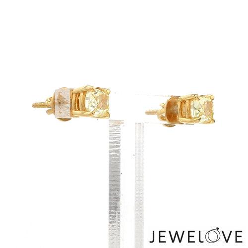 18K Yellow Gold Earrings with Natural Fancy Intense Yellow Diamonds JL AU E 101