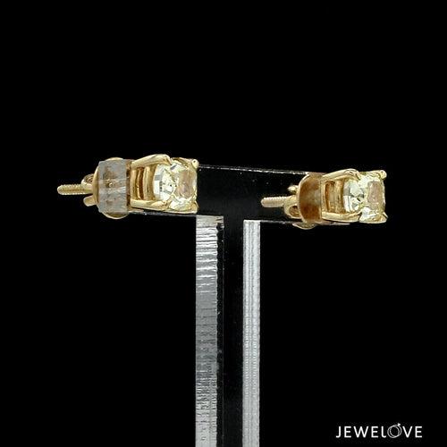 18K Yellow Gold Earrings with Natural Fancy Intense Yellow Diamonds JL AU E 101