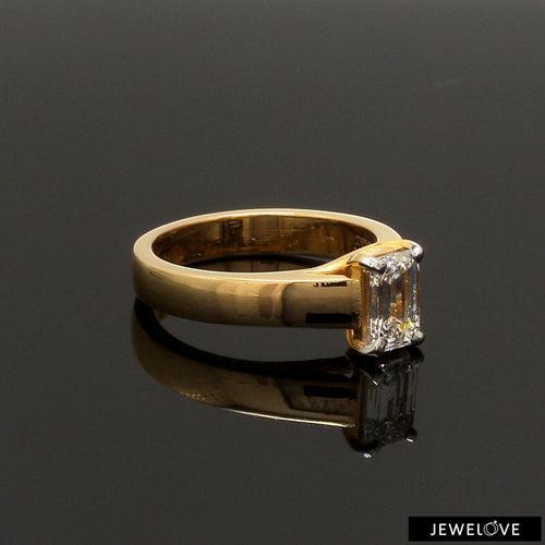 30-Pointer Emerald Cut Solitaire Diamond 18K Yellow Gold Ring JL AU RS EM 127Y-B