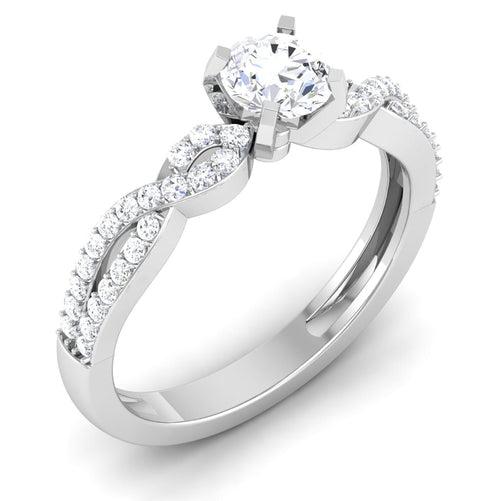 50-Pointer Platinum Double Shank Diamond Solitaire Engagement Ring JL PT 6994-A