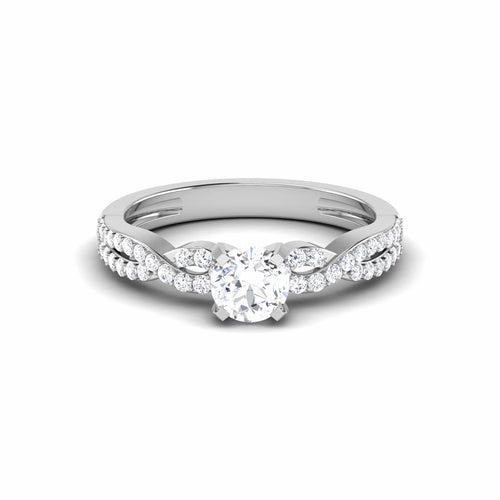 50-Pointer Platinum Double Shank Diamond Solitaire Engagement Ring JL PT 6994-A