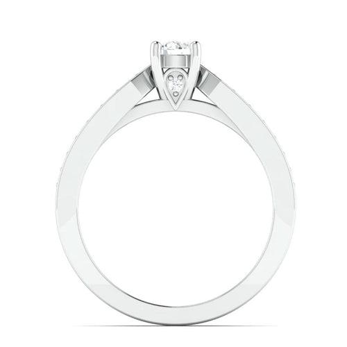 50-Pointer Solitaire Platinum Ring with Diamond Accents JL PT 672-A