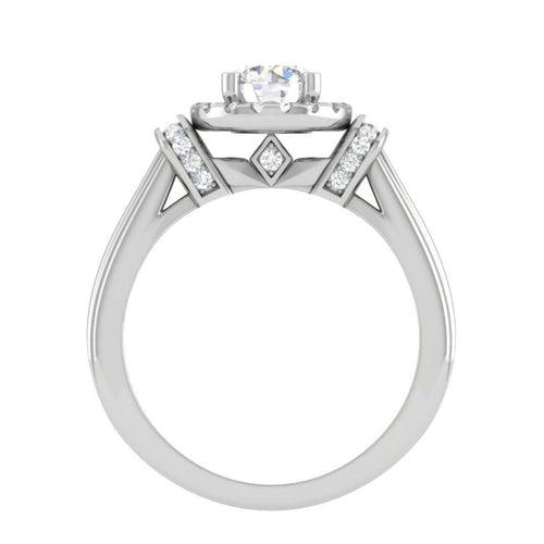 70-Pointer Solitaire Halo Diamond Platinum Engagement Ring JL PT WB5996E-B