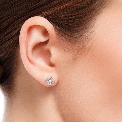 Beautiful Platinum with Diamond Butterfly Earrings for Women JL PT E 2425