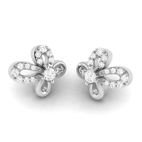 Beautiful Platinum with Diamond Butterfly Earrings for Women JL PT E 2425