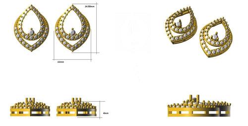 Customised Earrings with Diamonds in 18K Gold