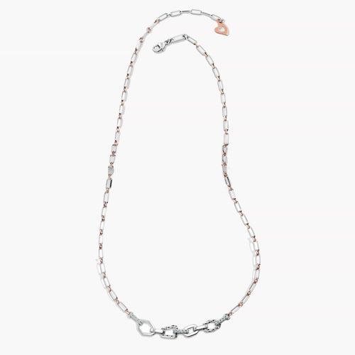 Evara Platinum Diamond Necklace with Pt + Rose Gold Chain JL PT CH 206