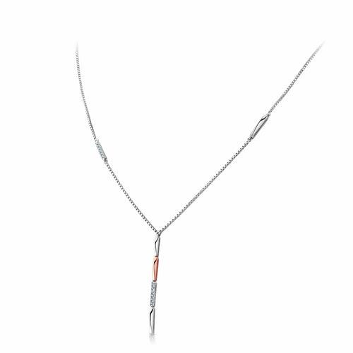 Evara Platinum Rose Gold Diamond Necklace Chain JL PT CH 208