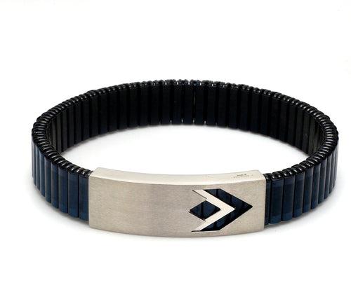 Platinum Blue Band Bracelet for Men - Flexible JL PTB 1216