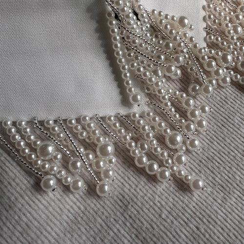 Detachable Pearl Collar - White