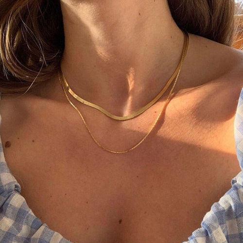 Snakeskin Layered Necklace