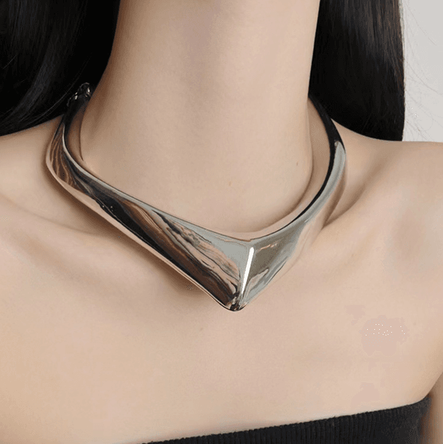 Chunky Metal Choker - Silver