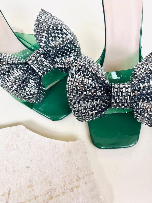 Rhinestone Bow Shoe Clip