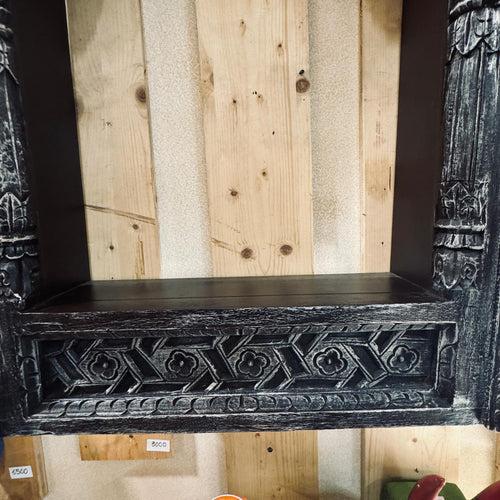 Stylish Grey,  Wooden Jharokha with intricate carving  : Haya 17 ( 3 feet)