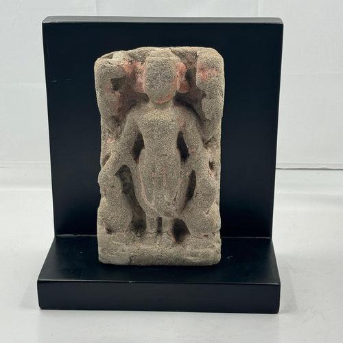 Vintage  Stone sculpture of Man ( on a Wooden Base) ; Murti 3