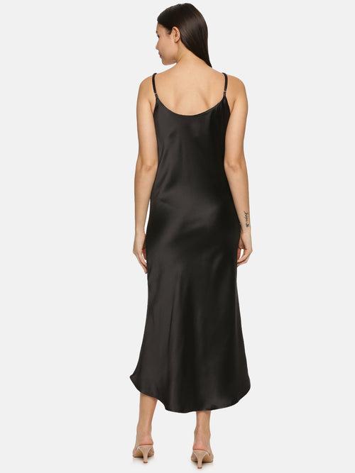 IS.U Black Cowl Neck Slip Dress