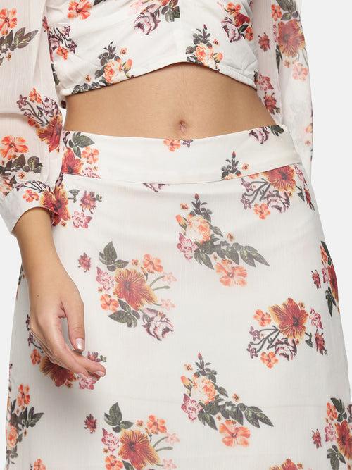 IS.U Floral  Gathered Skirt