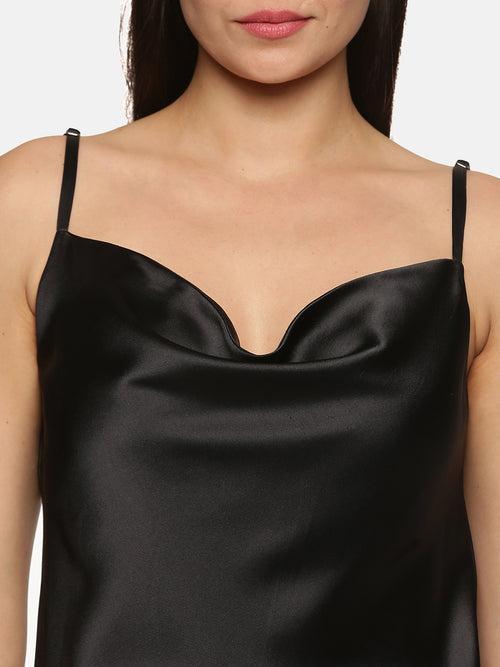 IS.U Black Cowl Neck Slip Dress