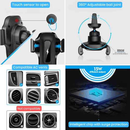 X15 Wireless Car Charger 15W Fast Charging