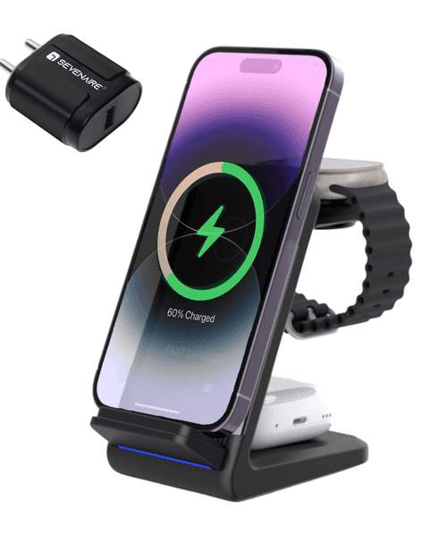 3-in-1 Wireless Charger for Apple, Samsung (D3000)