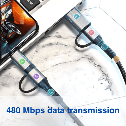 4-in-1 Lightning To Type C, Type C to C, Type C, Lightning Cable