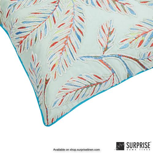 Surprise Home - Summer Leaf 40 x 40 cms Designer Cushion Cover (Green)