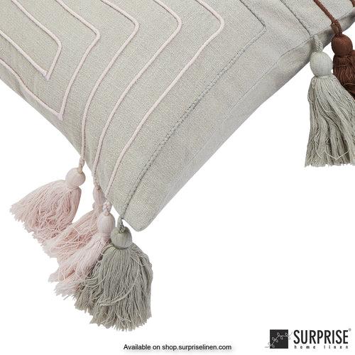 Surprise Home - Bohemian Tassles 45 x 45 cms Designer Cushion Cover (Grey)