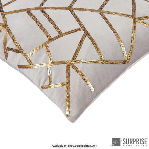 Surprise Home - Sequined Grid Cushion Cover (Grey)