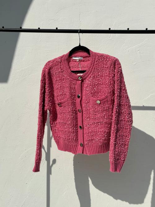 Pink knitted sweater