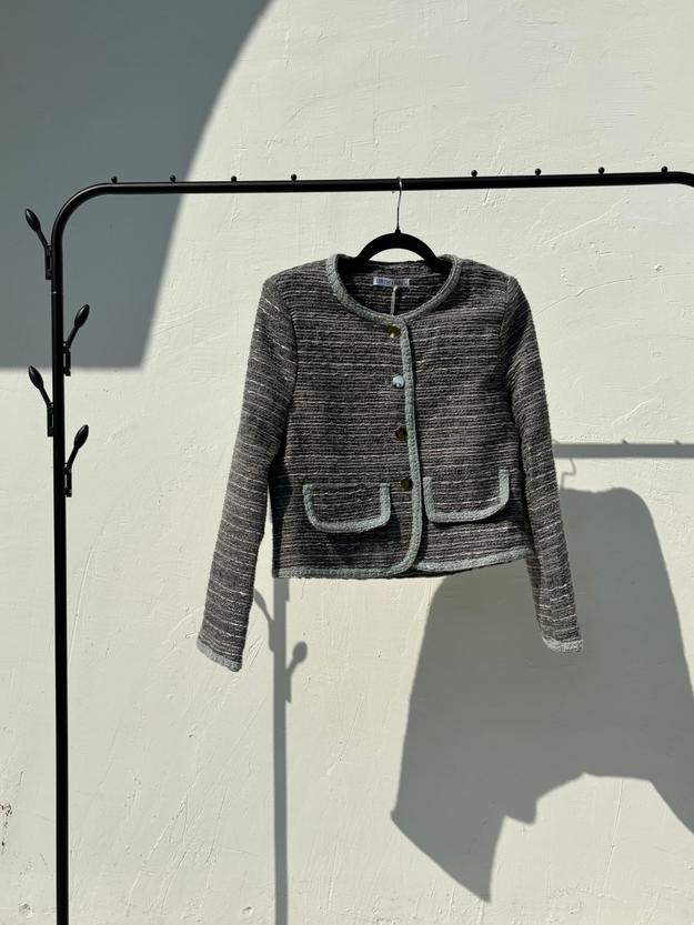 Grey with silver work tweed jacket