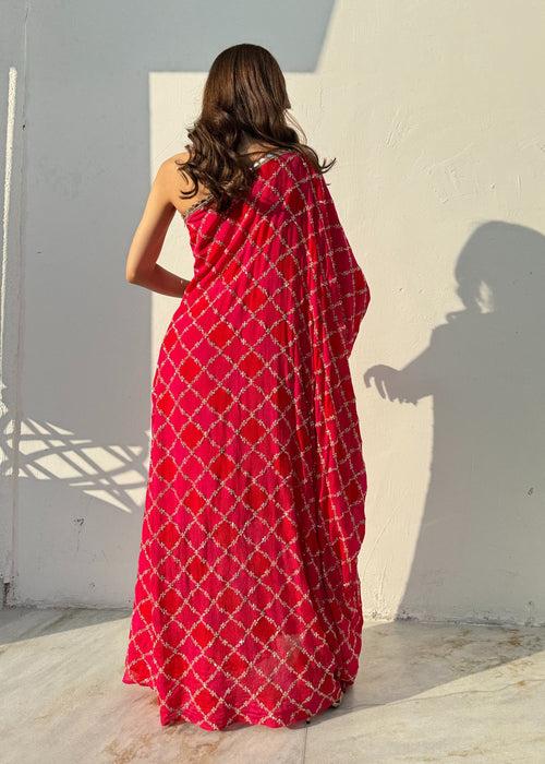 One shoulder Jaipuri Maxi Dress