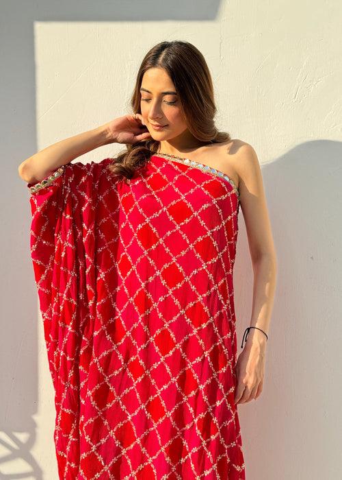 One shoulder Jaipuri Maxi Dress