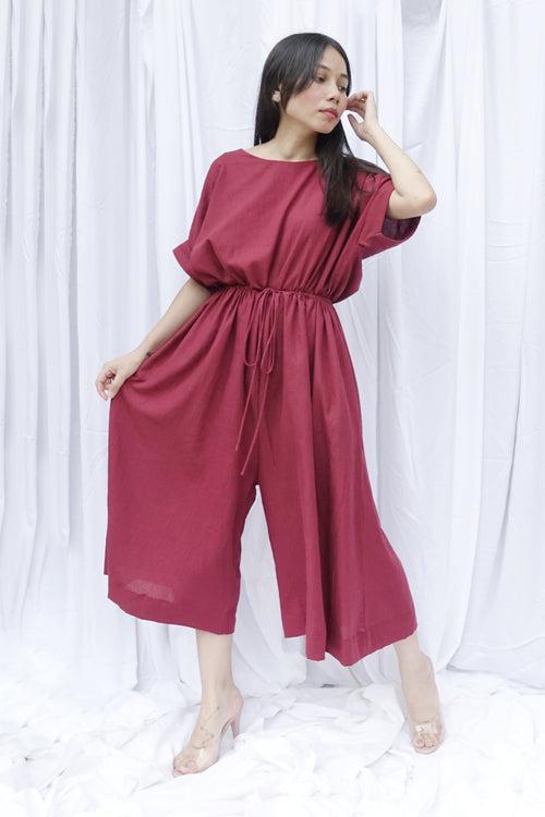 Juniper Jumpsuit (Free Size) (Maroon)