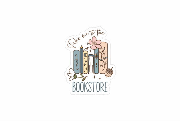 Take me to the bookstore sticker