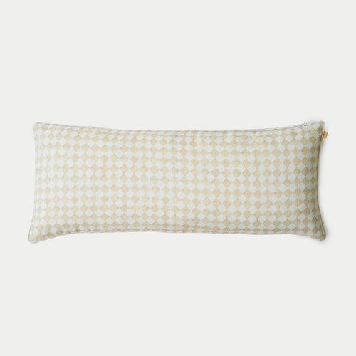 CHECKER BEIGE LUMBAR CUSHION COVER