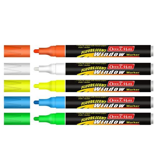Soni Officemate Fluoroscent Window Markers Set