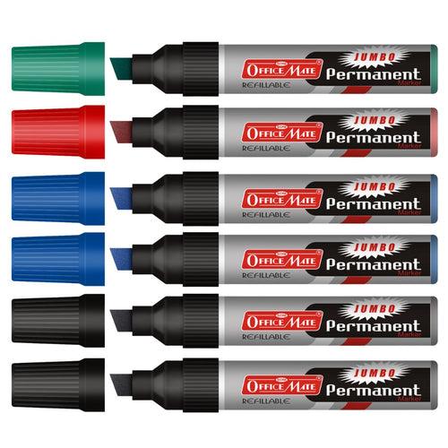 Soni Officemate Jumbo Permanent Marker - Pack of 6 Mix