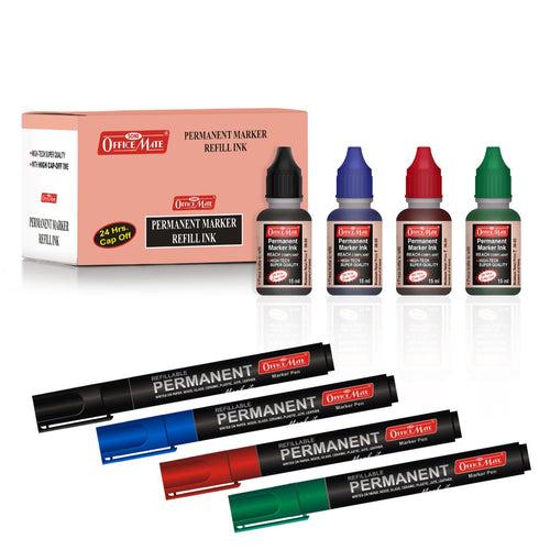 Soni Officemate Permanent Marker Ink Bottle Sets