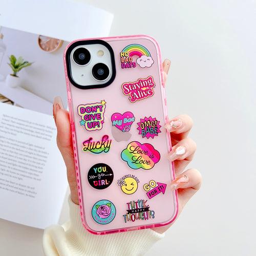 Cute Stikcers Designer Impact Proof Silicon Phone Case for iPhone