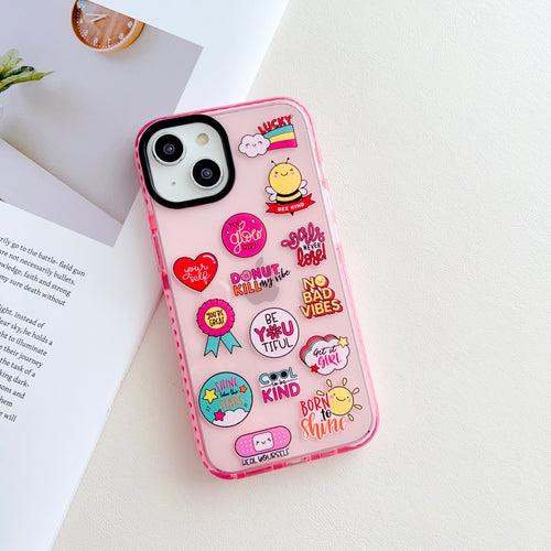 Cute Stikcers Designer Impact Proof Silicon Phone Case for iPhone