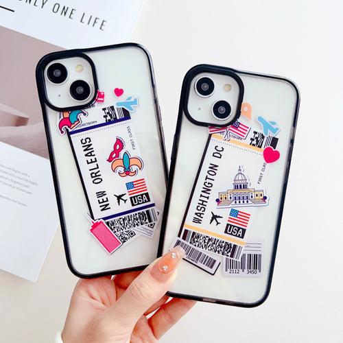 USA Tickets Designer Impact Proof Silicon Phone Case for iPhone
