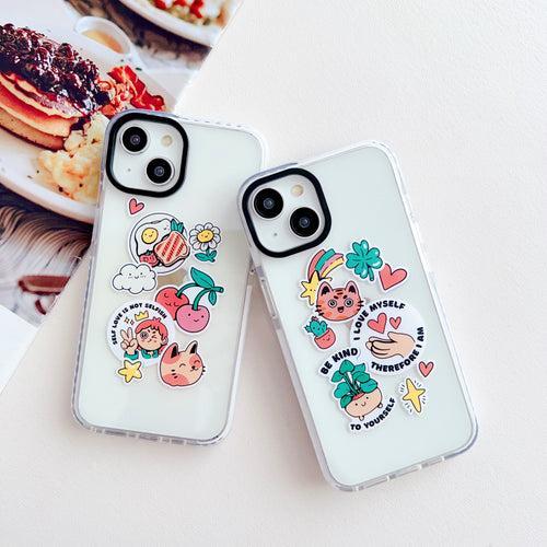 Cute Motivation Stickers Designer Impact Proof Silicon Phone Case for iPhone