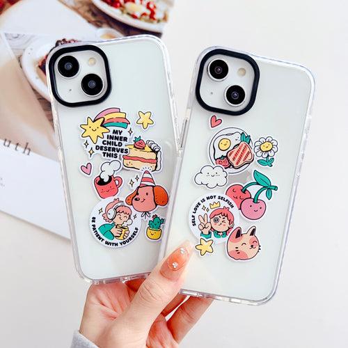 Cute Motivation Stickers Designer Impact Proof Silicon Phone Case for iPhone