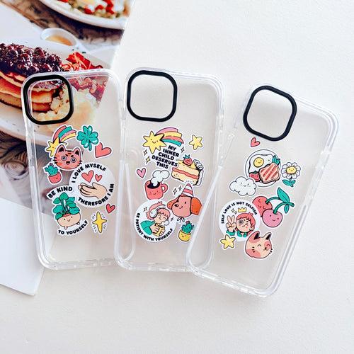 Cute Motivation Stickers Designer Impact Proof Silicon Phone Case for iPhone