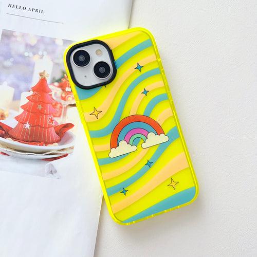 Rainbow Neon Designer Impact Proof Silicon Phone Case for iPhone