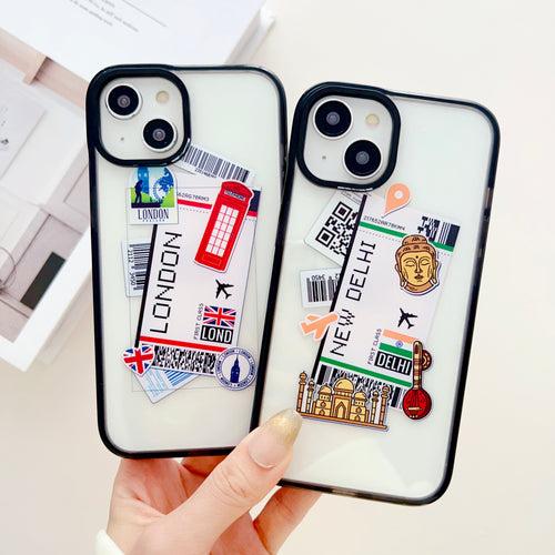 Cities Boarding Pass Designer Impact Proof Silicon Case for iPhone